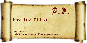Pavlisz Milla névjegykártya